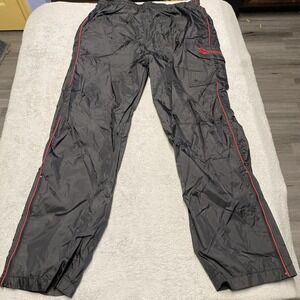 Vintage Logo Athletic‎ Nylon Pants Mens Large Black Red Baggy Cargo Read